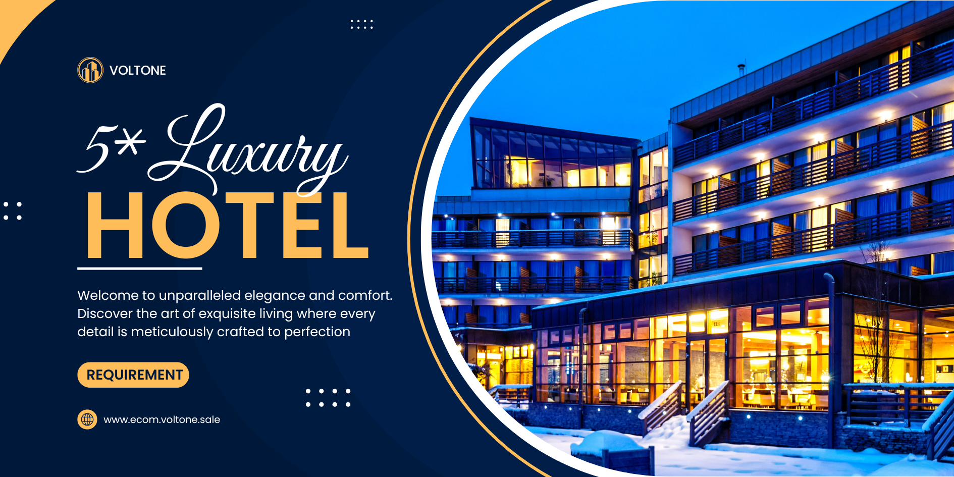 Blue and Orange Modern Hotel Banner